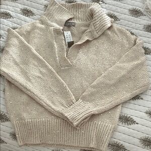 Jcrew Beige/Gold Knit Sweater